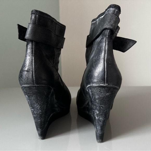 Black Wedge Ankle Boots - Picture 2 of 3